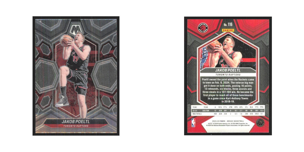 Jakob Poeltl 2023 Panini Mosaic #116 Toronto Raptors Basketball Card NM