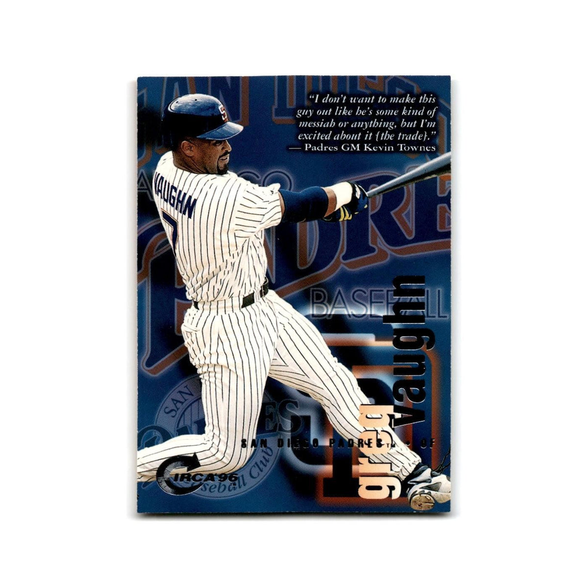 Greg Vaughn 1996 Circa #190 San Diego Padres Baseball Card NM