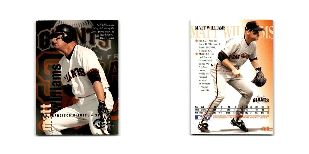 Matt Williams 1996 Circa #196 San Francisco Giants Baseball Card NM