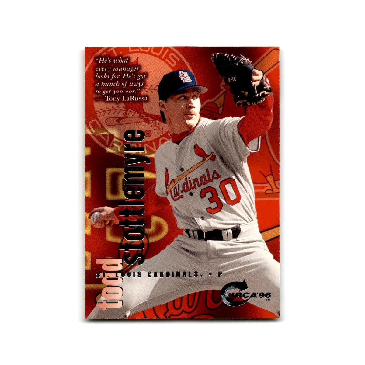 Todd Stottlemyre 1996 Circa #182 St. Louis Cardinals Baseball Card NM