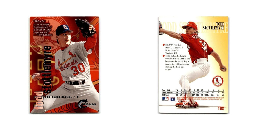 Todd Stottlemyre 1996 Circa #182 St. Louis Cardinals Baseball Card NM