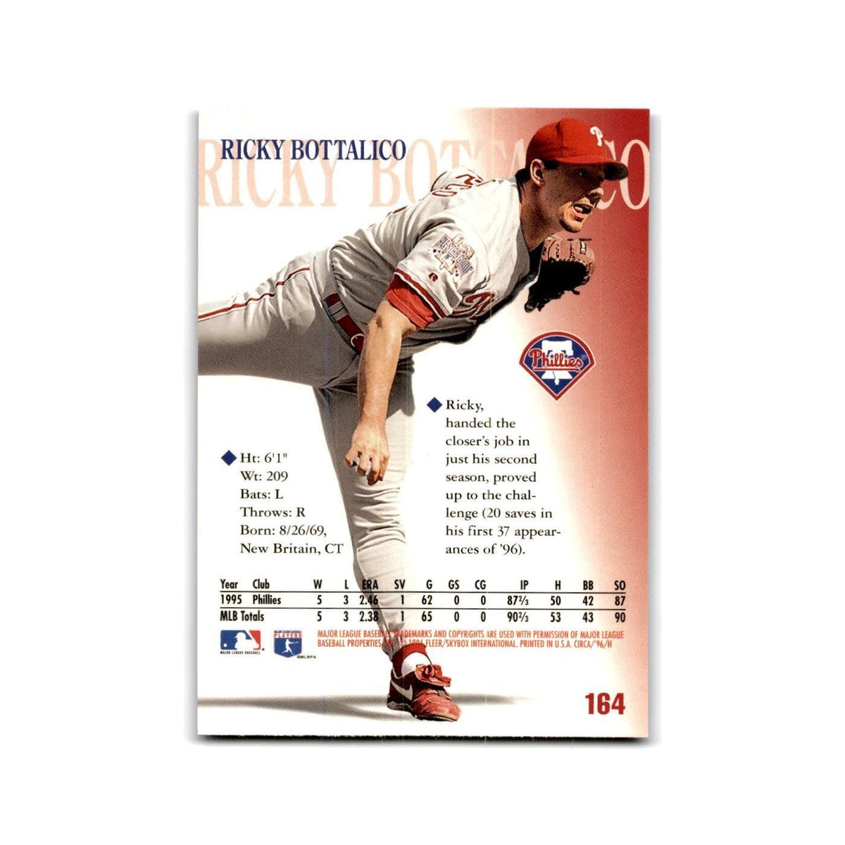 Ricky Bottalico 1996 Circa #164 Philadelphia Phillies Baseball Card NM