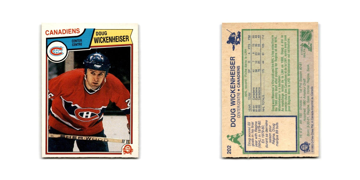 1983 O-Pee-Chee Doug Wickenheiser Montreal Canadiens #202
