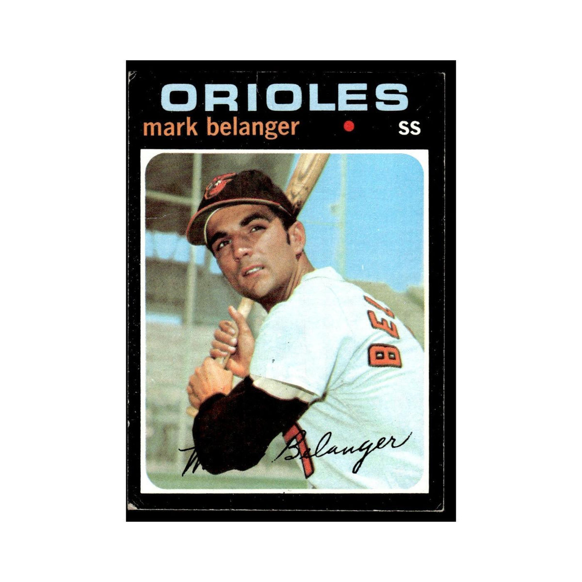 1971 Topps Baseball Card (Damaged) Mark Belanger Orioles #99