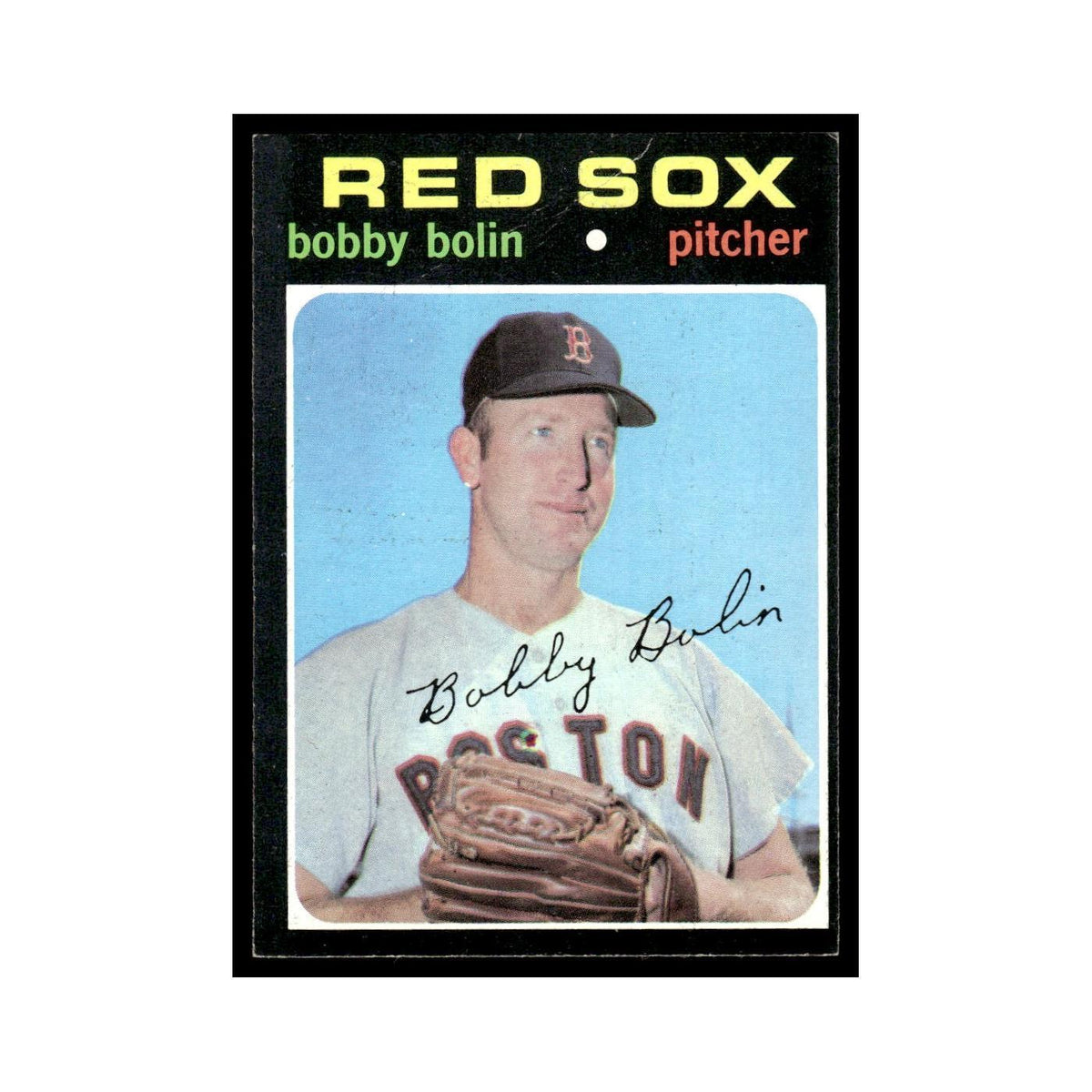 1971 Topps Baseball Card (Damaged) Bobby Bolin Red Sox #446