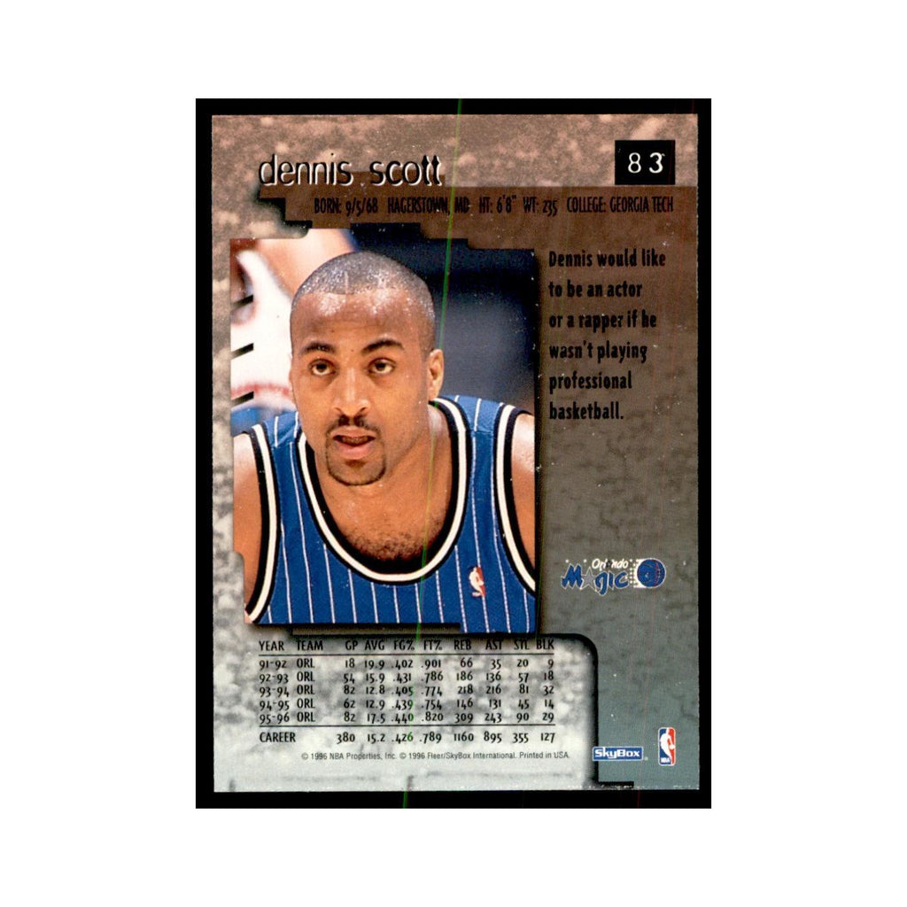 1996 SkyBox Premium Dennis Scott Basketball Cards #83