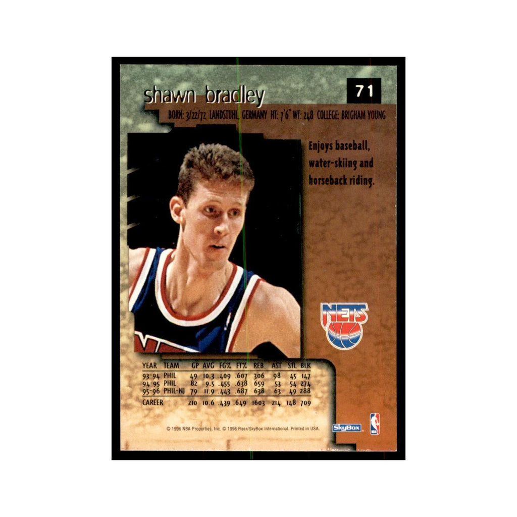 1996 SkyBox Premium Shawn Bradley Basketball Cards #71