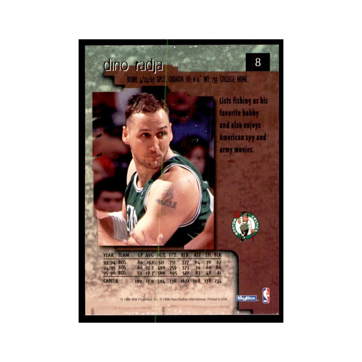 1996 SkyBox Premium Dino Radja Basketball Cards #8