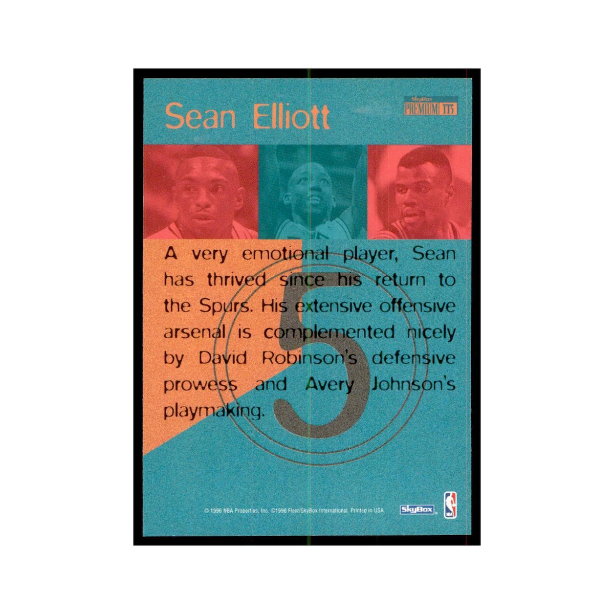 1996 SkyBox Premium Sean Elliott Basketball Cards #TT5