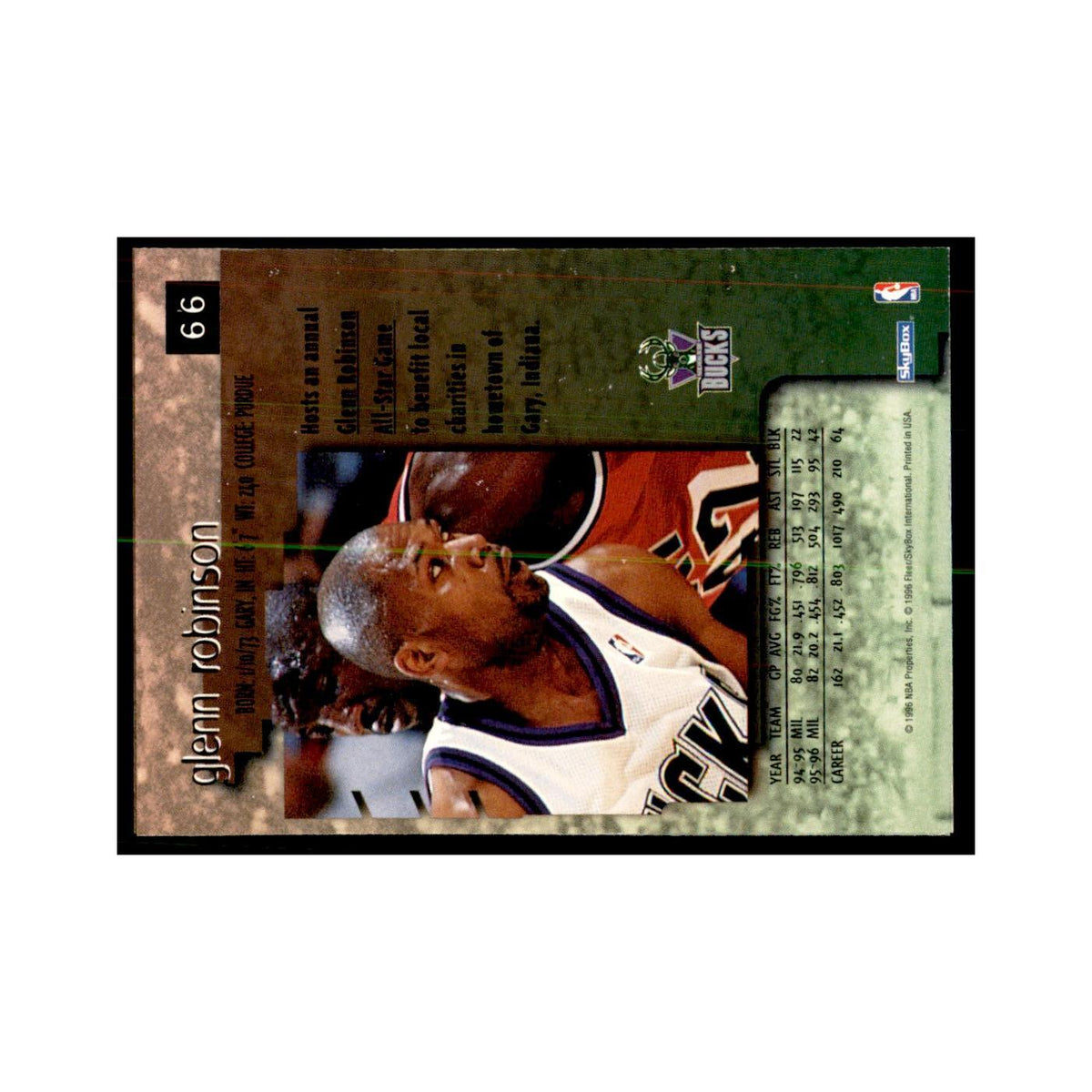 1996 SkyBox Premium Glenn Robinson Basketball Cards #66