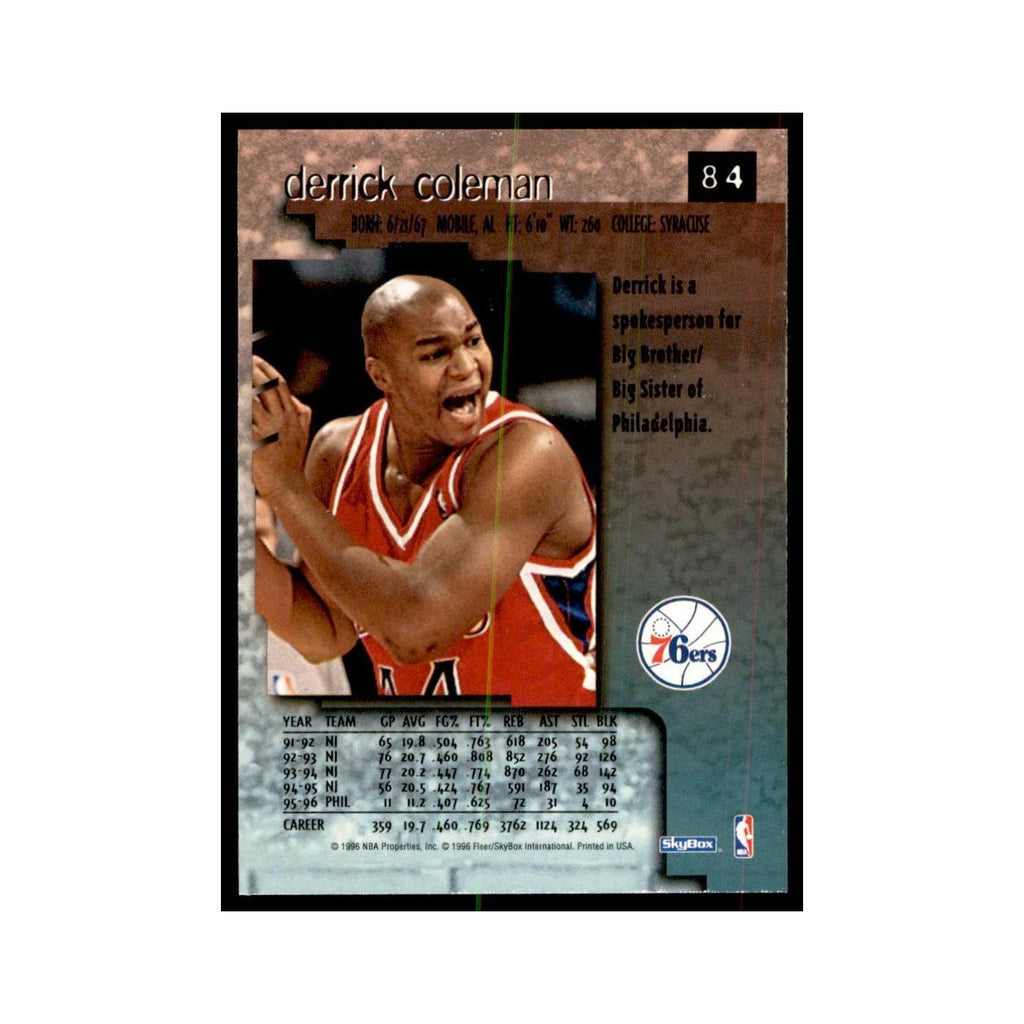1996 SkyBox Premium Derrick Coleman Basketball Cards #84