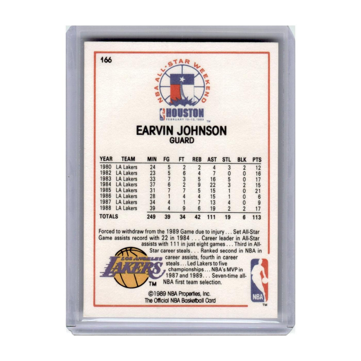 1989 Hoops Earvin Johnson Lakers #166