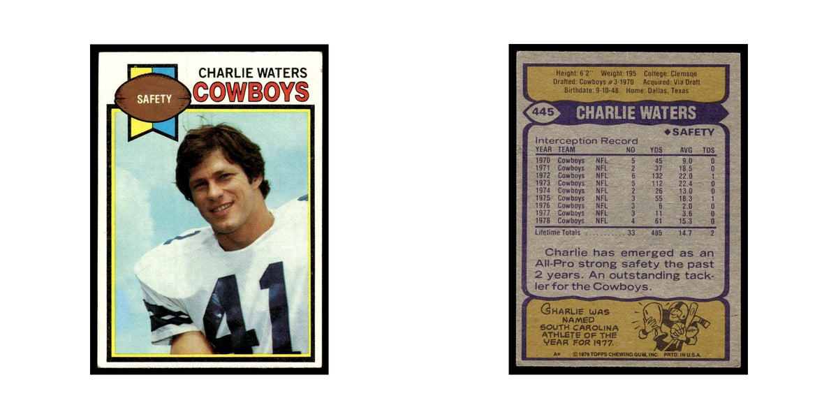 1979 Topps Football Card Charlie Waters Cowboys #445