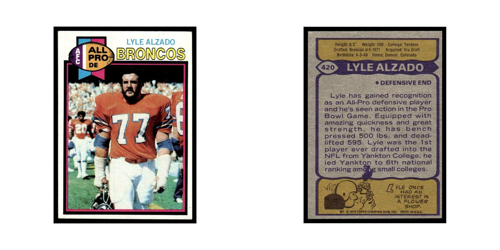 1979 Topps Football Card Lyle Alzado Broncos #420
