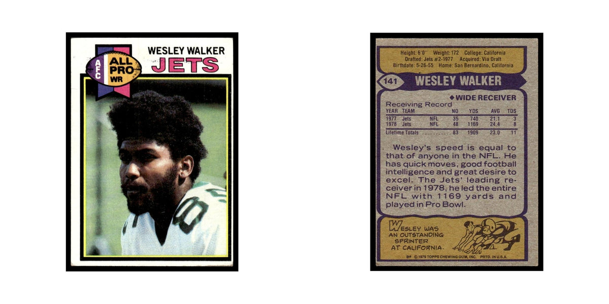 1979 Topps Football Card Wesley Walker Jets #141
