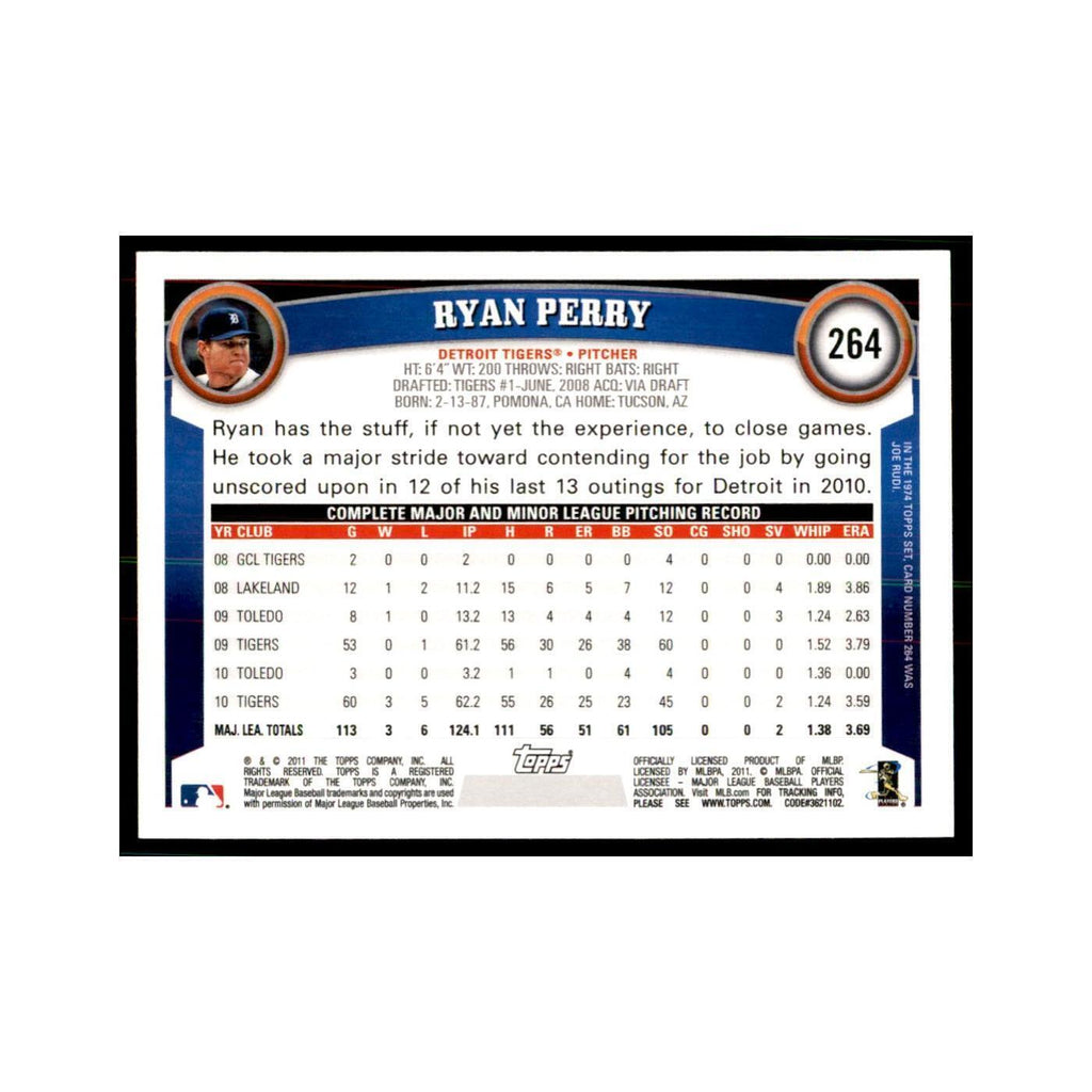 2011 Topps Ryan Perry Baseball Cards #264
