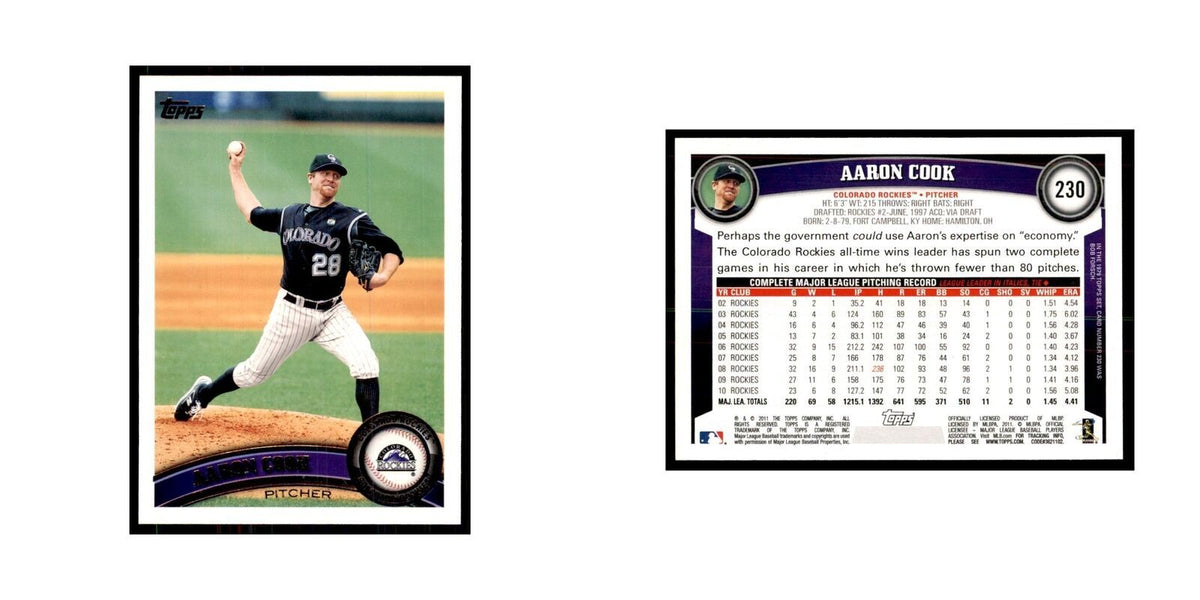 2011 Topps Aaron Cook Baseball Cards #230