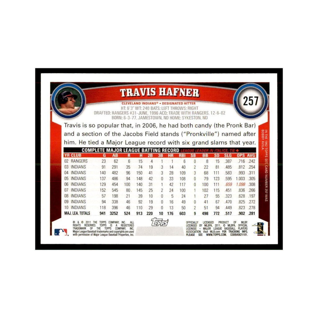 2011 Topps Travis Hafner Baseball Cards #257
