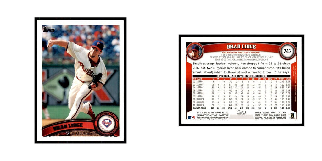 2011 Topps Brad Lidge Baseball Cards #242