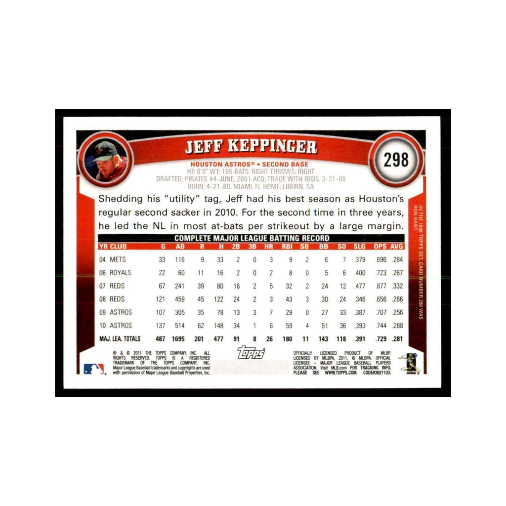 2011 Topps Jeff Keppinger Baseball Cards #298