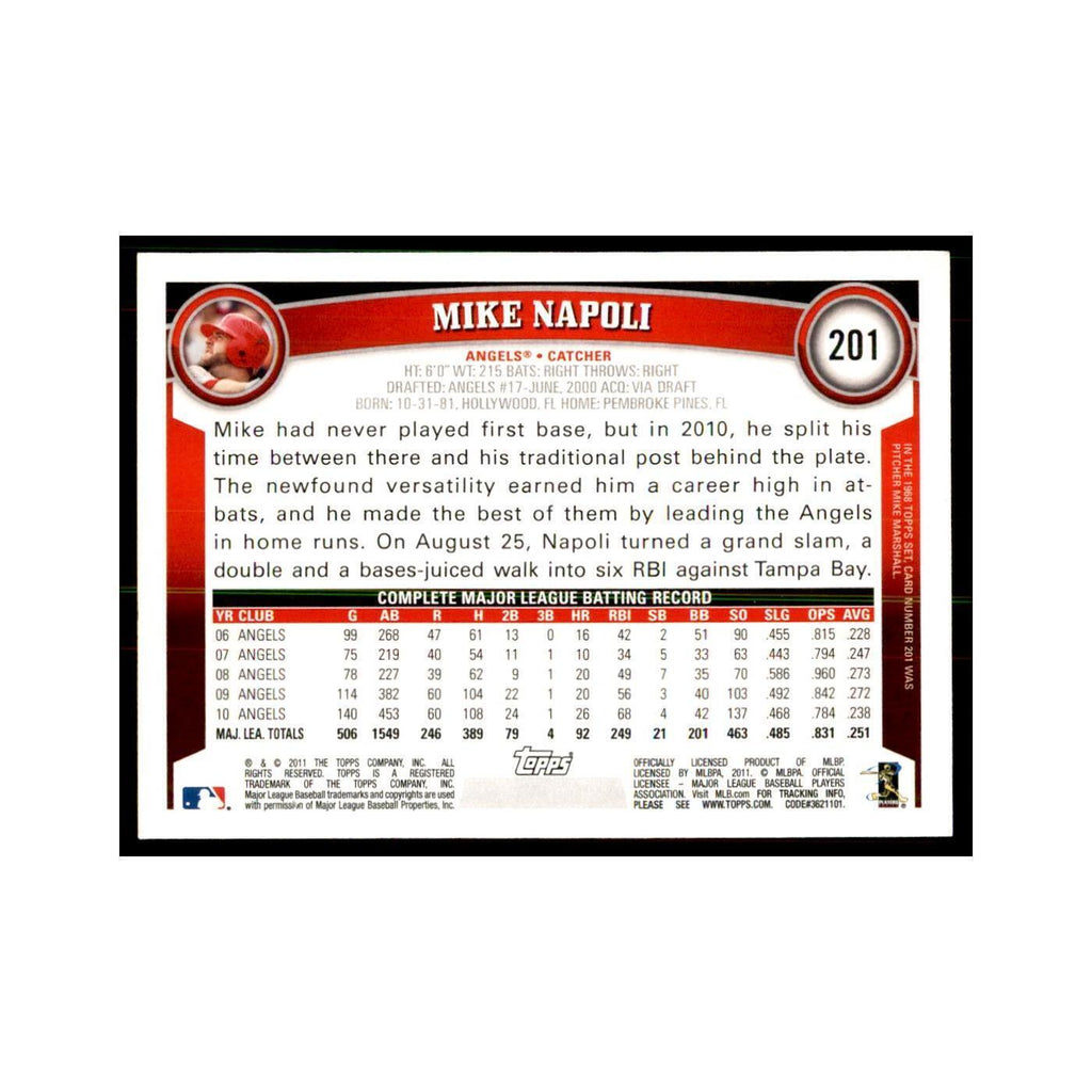 2011 Topps Mike Napoli Baseball Cards #201