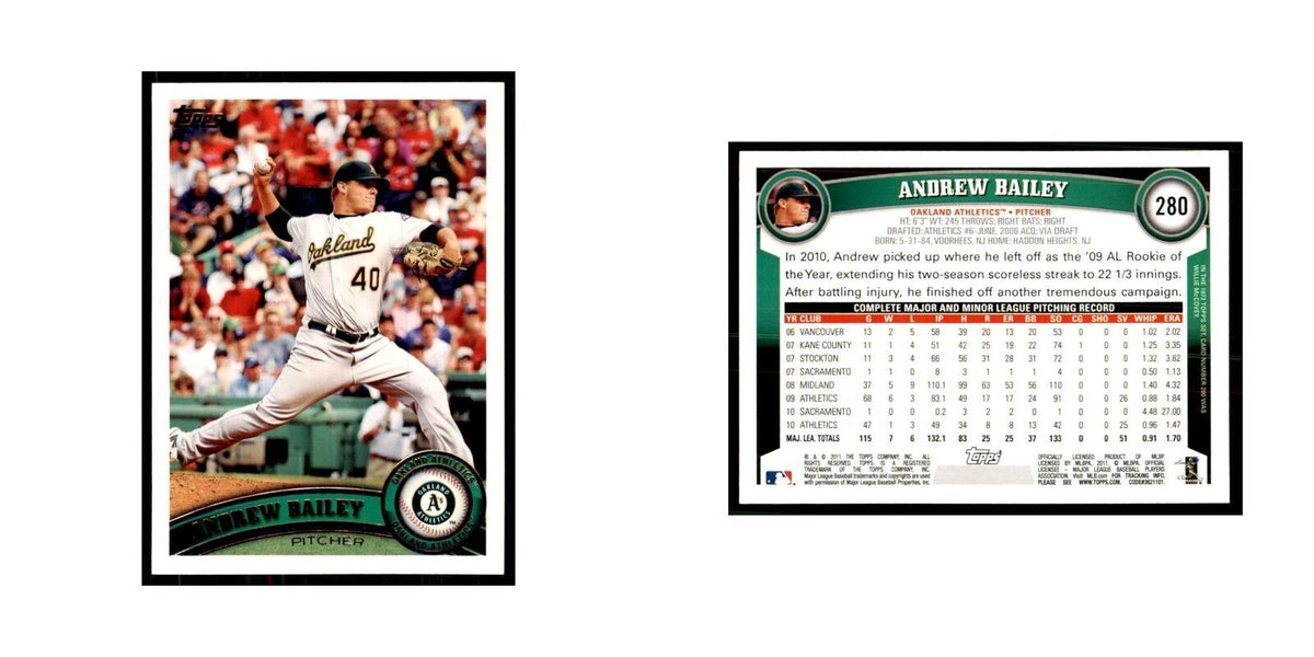 2011 Topps Andrew Bailey Baseball Cards #280