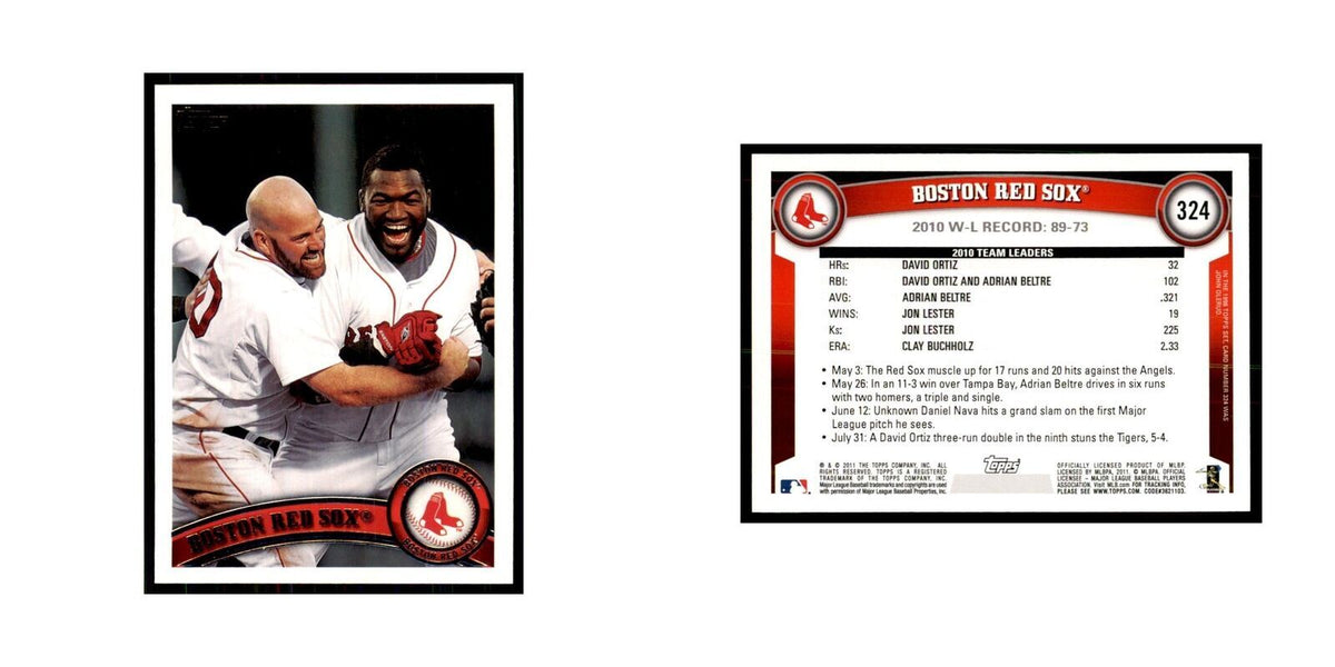 2011 Topps Boston Red Sox Baseball Cards #324
