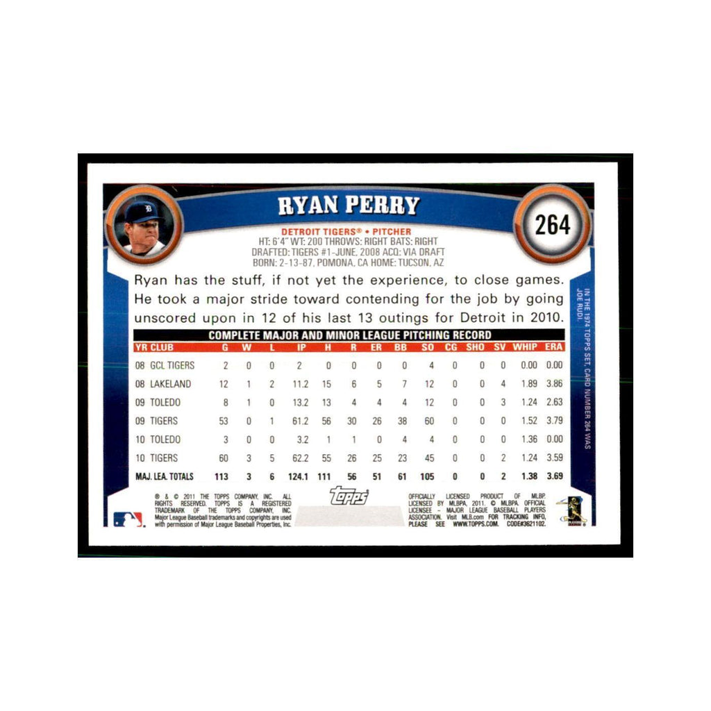 2011 Topps Ryan Perry Baseball Cards #264