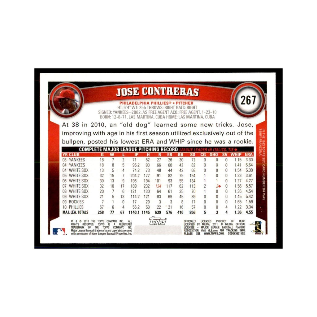 2011 Topps Jose Contreras Baseball Cards #267