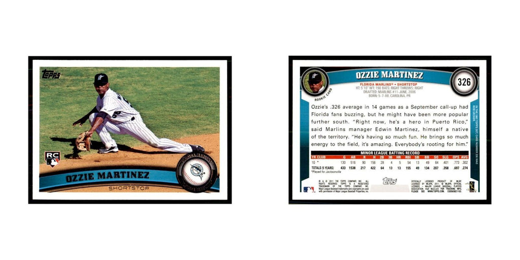 2011 Topps Ozzie Martinez Baseball Cards #326