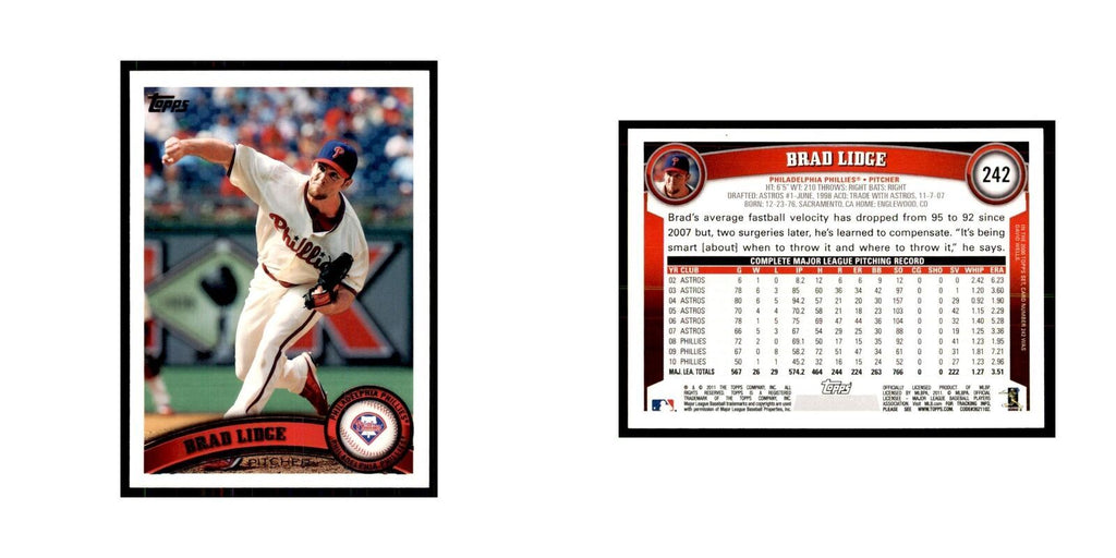 2011 Topps Brad Lidge Baseball Cards #242