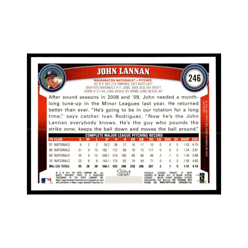 2011 Topps John Lannan Baseball Cards #246