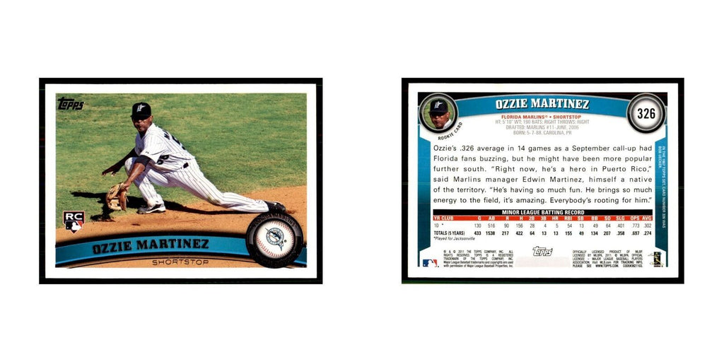 2011 Topps Ozzie Martinez RC Baseball Cards #326