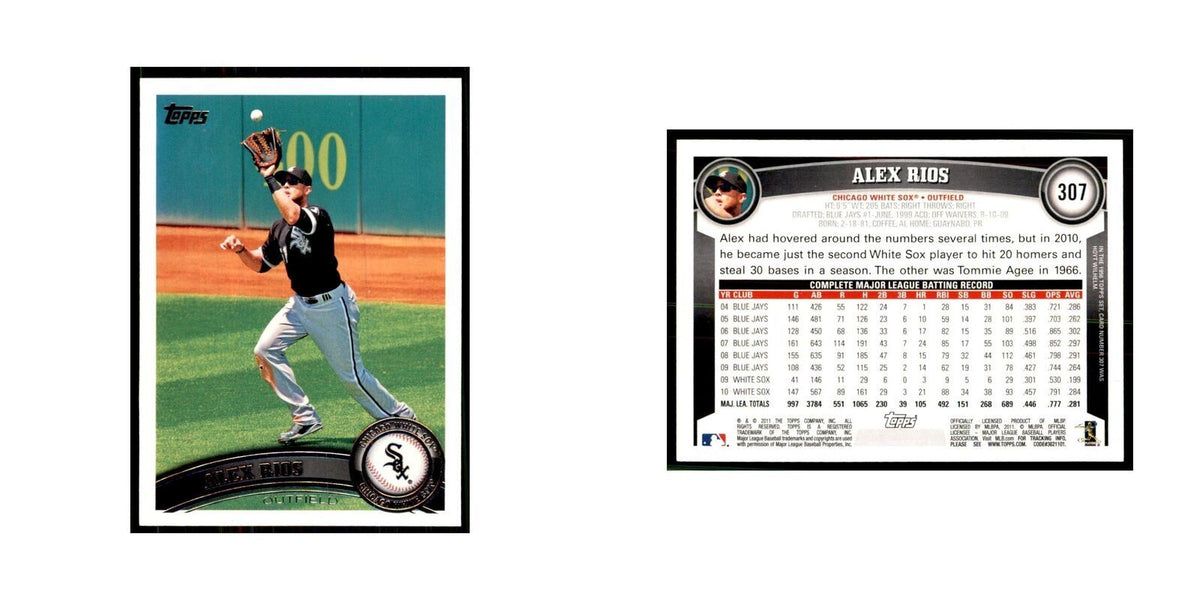 2011 Topps Alex Rios Baseball Cards #307