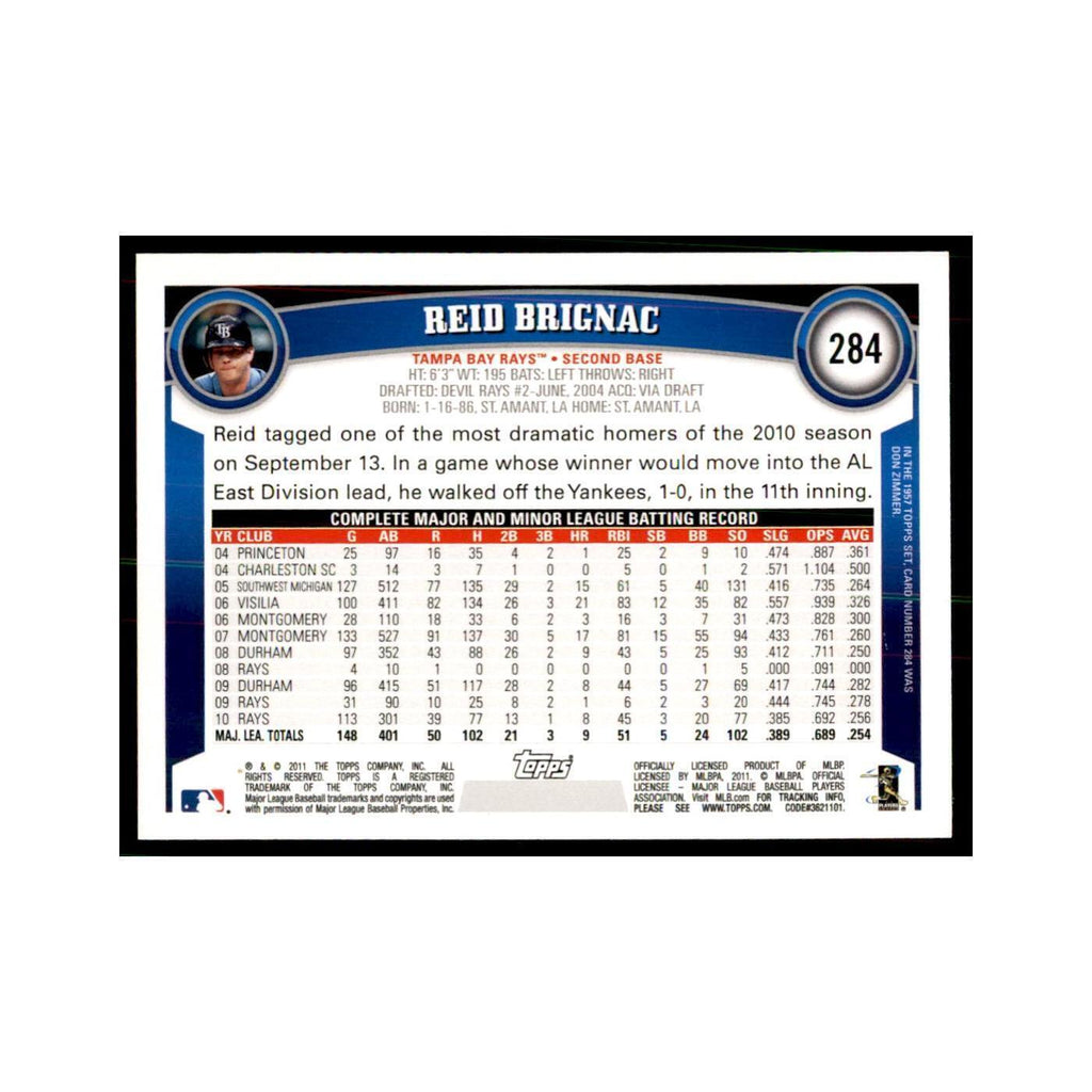 2011 Topps Reid Brignac Baseball Cards #284