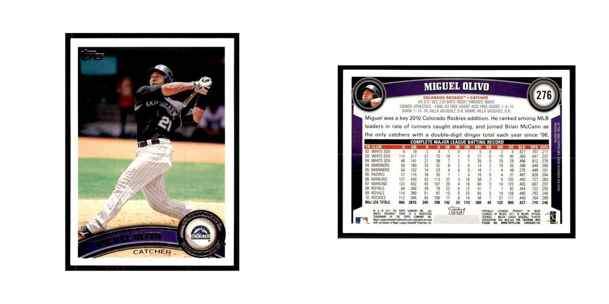 2011 Topps Miguel Olivo Baseball Cards #276