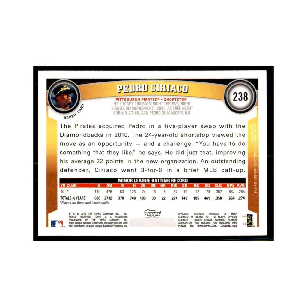 2011 Topps Pedro Ciriaco Baseball Cards #238