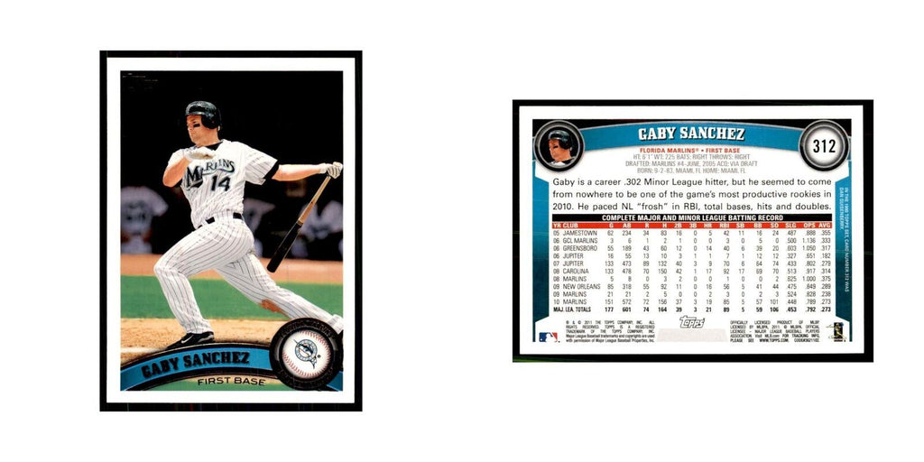 2011 Topps Gaby Sanchez Baseball Cards #312