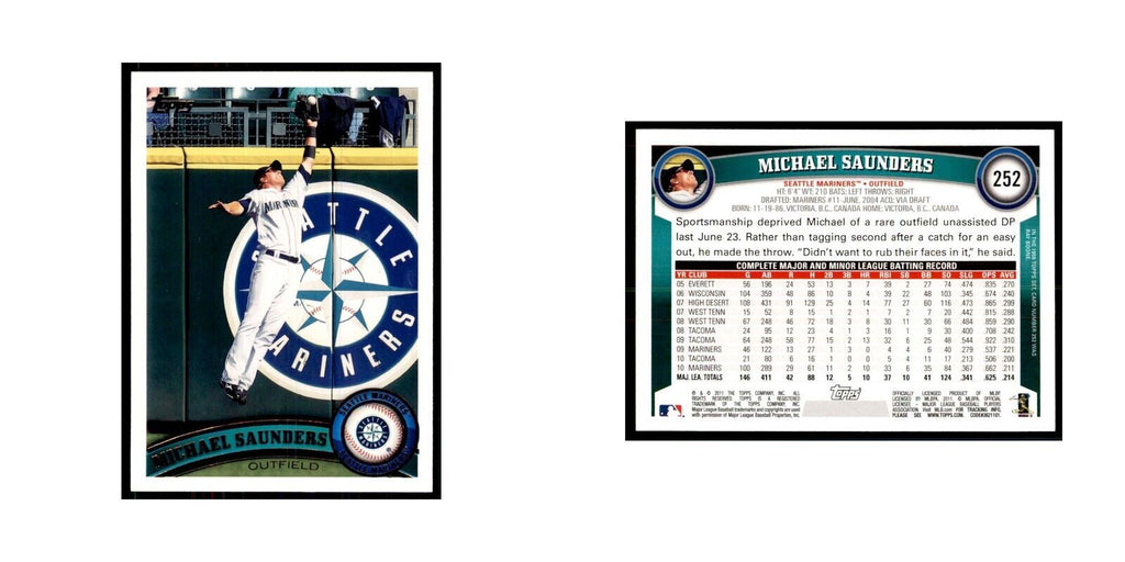 2011 Topps Michael Saunders Baseball Cards #252