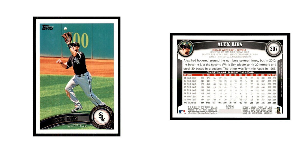 2011 Topps Alex Rios Baseball Cards #307