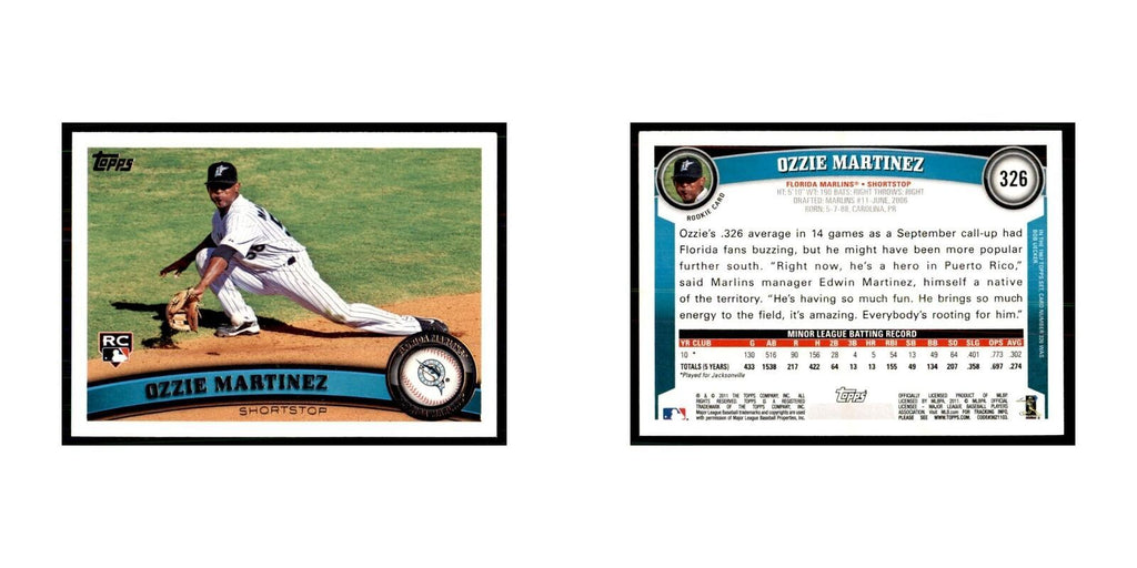 2011 Topps Ozzie Martinez Baseball Cards #326