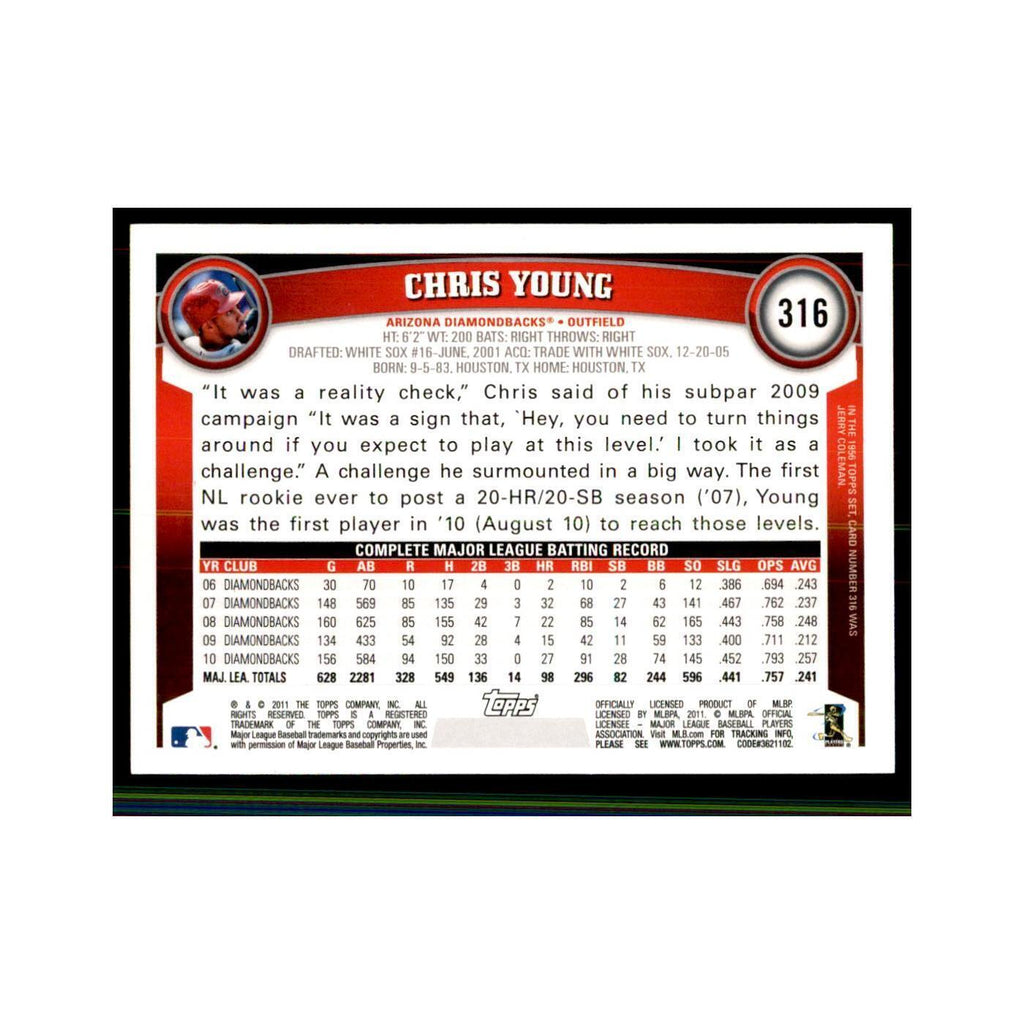 2011 Topps Chris Young Baseball Cards #316
