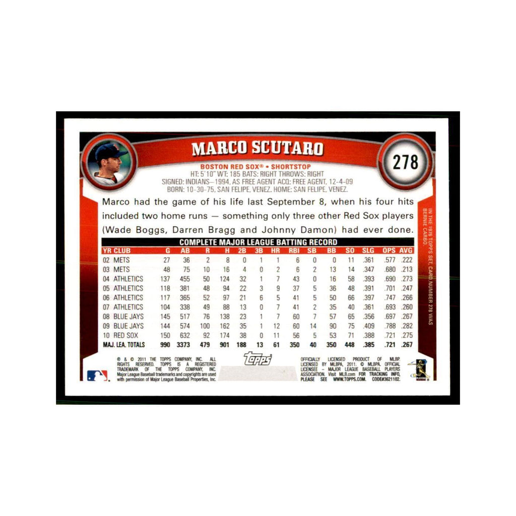 2011 Topps Marco Scutaro Baseball Cards #278