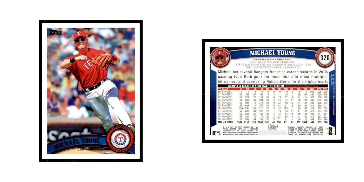 2011 Topps Michael Young Baseball Cards #320