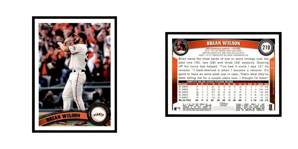 2011 Topps Brian Wilson Baseball Cards #210