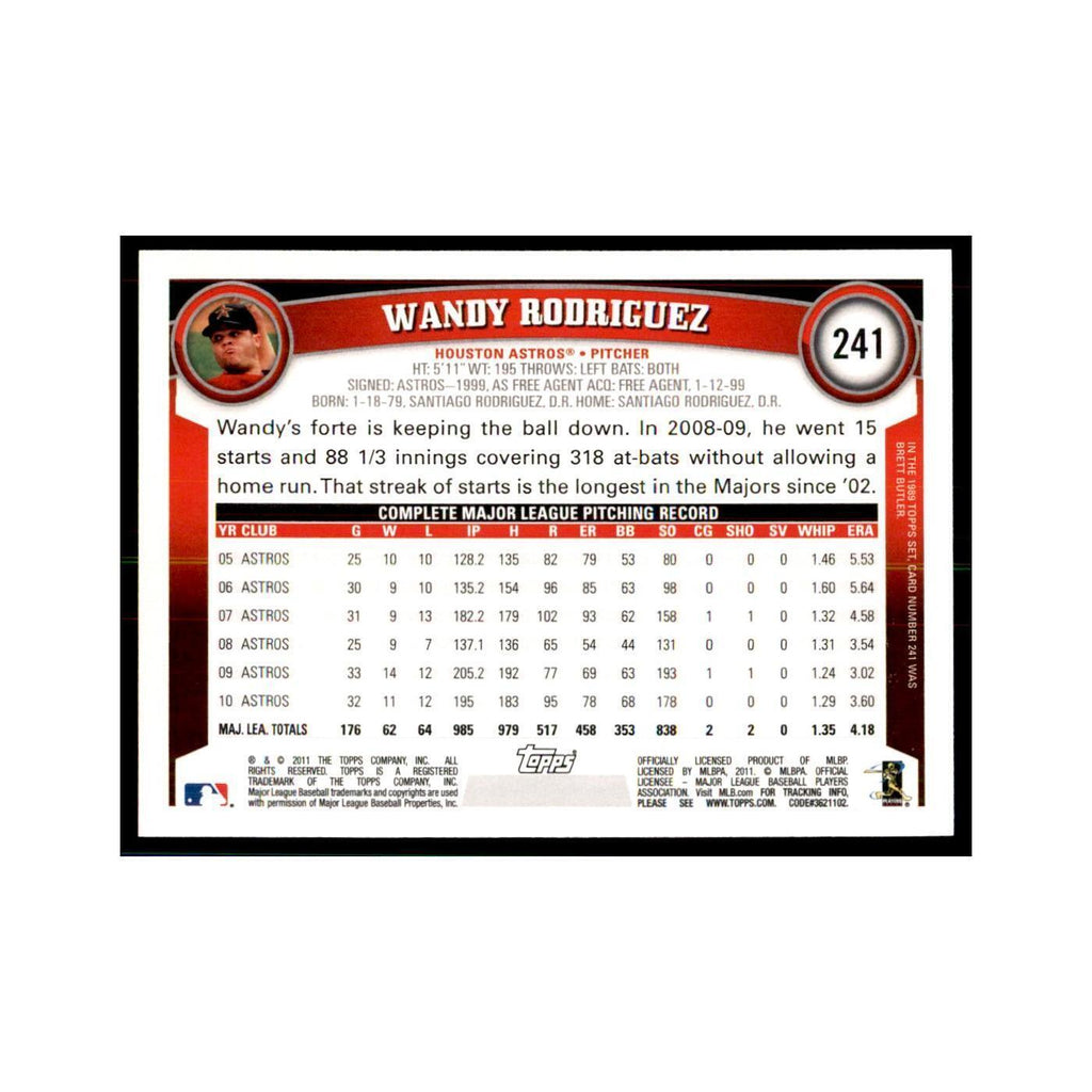 2011 Topps Wandy Rodriguez Baseball Cards #241