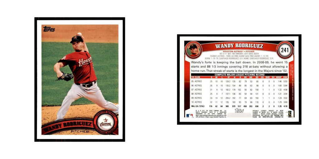 2011 Topps Wandy Rodriguez Baseball Cards #241