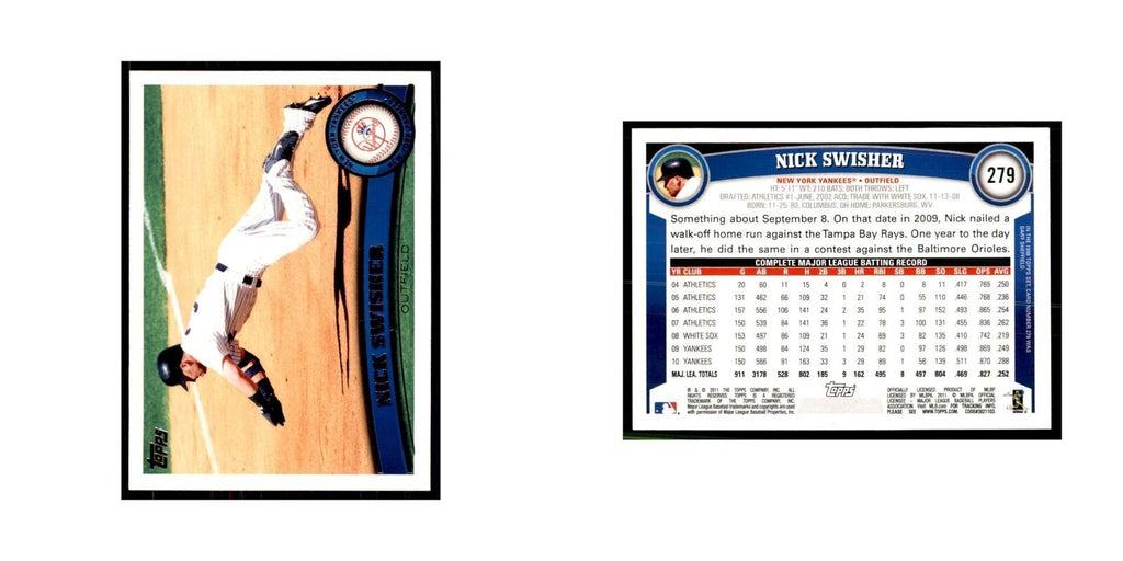 2011 Topps Nick Swisher Baseball Cards #279