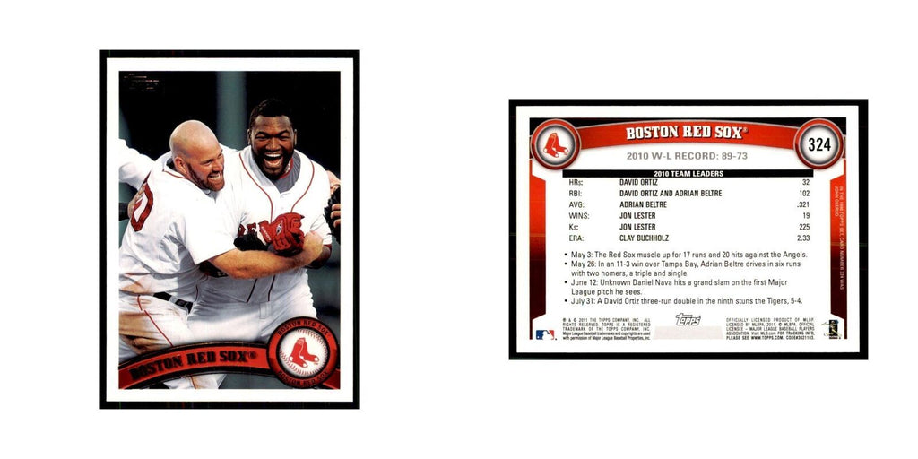 2011 Topps Boston Red Sox Baseball Cards #324