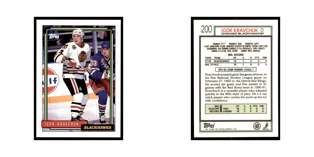 Igor Kravchuk 1992 Topps #200 Hockey Cards Hockey Card NM